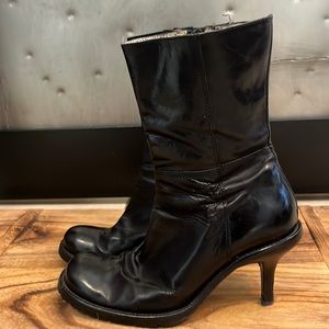 Vero Cuoio black leather high heel boots